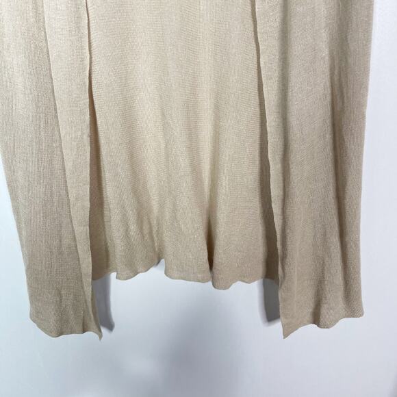 Chicos 1 Medium M Brown Short Sleeve Lightweight Open Front Cardigan Top Knit - Picture 4 of 12